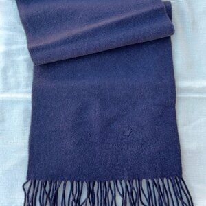 Vintage Burberrys Dark Navy Blue Scarf 80% Lambswool 20%Cashmere Italy